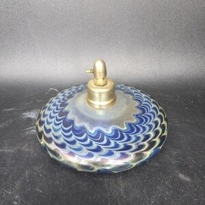 Vintage Feller pulled feather iridescent perfume‎ bottle, no atomizer